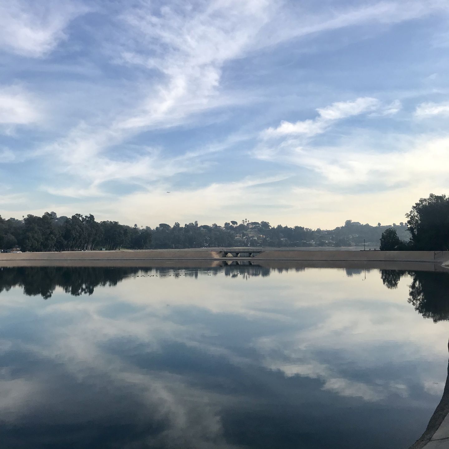 Blue skies and clouds over the Ivanhoe Reservoir